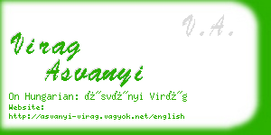 virag asvanyi business card